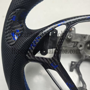 Venta Directa al por Mayor de Volante de Fibra de Carbono Forjado con Agarre de Cuero Perforado, Compatible con Infiniti G27 G37 - Product Image 6