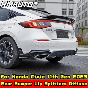 ชุดแต่งรอบคันสำหรับ Honda Civic Hatchback รุ่นที่ 11 ปี 2023 ชุดแต่งกันชนหลังแบบ Splitter Diffuser สีดำเงา สไตล์ Mugen อุปกรณ์ตกแต่งรถยนต์ - Product Image 1