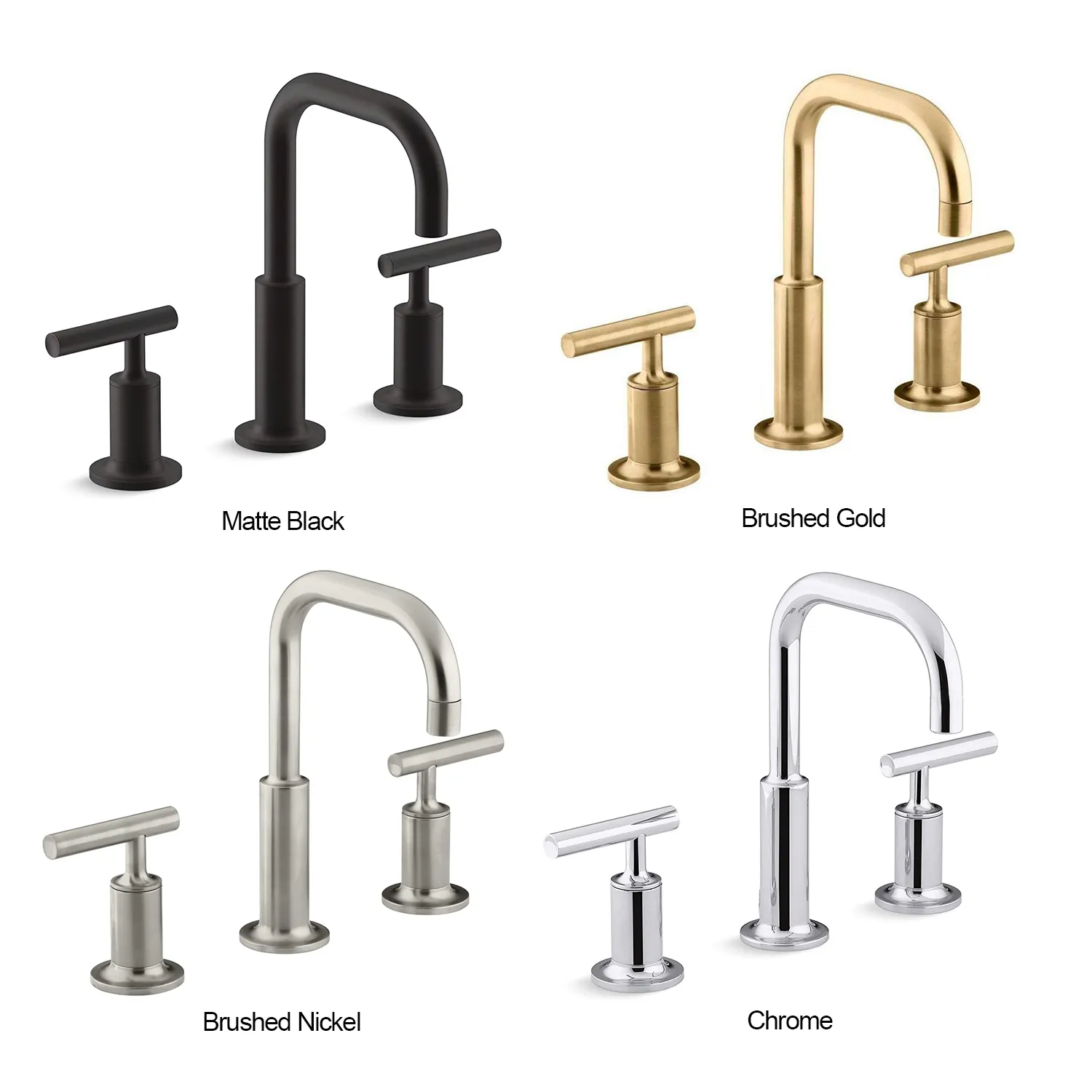 Aquacubic cUPC Brushed Gold 8 Inch Brass Sink Faucet 3 Hole Widespread Bathroom Faucet with Water Supply Lines
