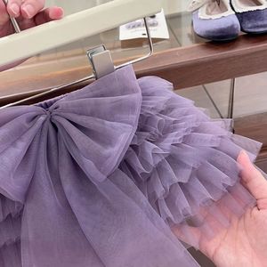Tongxingyuan Girls Tutu Skirt Purple Layered Bowknot Cotton Childrens Dress Autumn Style - Product Image 2
