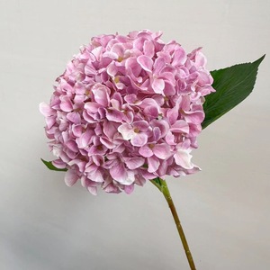 Hortensia artificiel haut de gamme à 3 feuilles, imprimé en 3D, fleur colorée à 5 têtes pour la décoration de mariages, de la Saint-Valentin et de Thanksgiving - Product Image 3