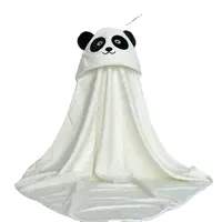 Çin toptan 500GSM fermuar paketlenmiş cilt dostu bambu banyo havlusu panda tasarım bambu kapşonlu havlu çocuk