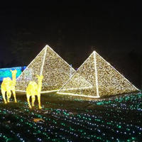 Sculpture lumineuse LED 3D extérieure extra-large en forme de colonne romaine pour les sentiers lumineux de festival d'hiver en drive-thru