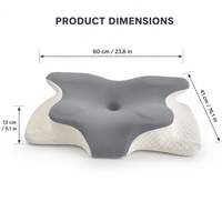 Oreiller cervical ergonomique en mousse à mémoire de forme avec soutien profilé pour le cou et les épaules, idéal pour les dormeurs sur le dos, sur le côté et sur le ventre