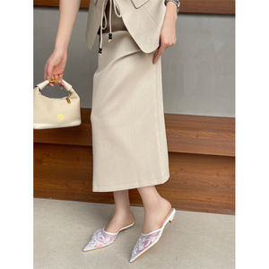 QuiteS 2026 Nuovi Sandali Ricamati Slip-On Tinta Unita con Tacco Basso e Punta Chiusa, <span class=keywords><strong>Scarpe</strong></span> <span class=keywords><strong>Eleganti</strong></span> e Sexy da Ufficio per Donne - Product Image 3