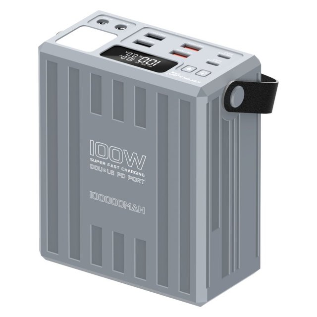 KONFULON 100000mAh 100W Fast Charge Power Bank with LED Display & Flashlight-Portable High Capacity Outdoor Use