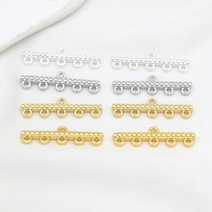 Multi Hole Rectangular Link Chain For <b>Bracelet</b> Making 18k Gold Plated <b>Copper</b> Jewelry Findings Silver And Gold Tone DIY - Product Image 3