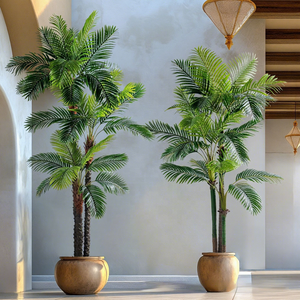 Palmera Artificial Grande en <span class=keywords><strong>Maceta</strong></span> de Plástico, Decoración Impermeable para Interiores, Balcón, Sala de Estar, Bodas, Fotografía al Aire Libre - Product Image 2