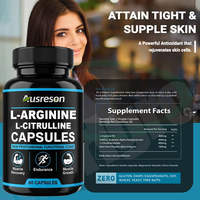 Capsules de L-citrulline et L-arginine à marque privée, supplément sportif à base de racine de betterave, 1000 mg, 5000 mg, capsules d'arginine et de citrulline