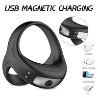 Silikon Penisring mit Hodenmassagefunktion, USB-Aufladbar, Verzögerung der Ejakulation, Erwachsenen-Sexspielzeug