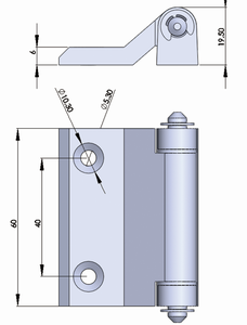 <span class=keywords><strong>Cerniera</strong></span> Industriale FS6842 Rinforzata, <span class=keywords><strong>Cerniera</strong></span> Piatta per Armadietti Industriali in Acciaio Inossidabile - Product Image 5