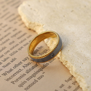 Men's Pure <b>Titanium</b> Two Tone <b>Ring</b> Geometric Design Bezel Setting Everyday Wear - Product Image 4
