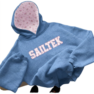 Sudadera con Capucha Extra Grande Casual para Mujer Sailtek, Color Gris con Estampado Frontal, Largo Regular, Algodón, para Otoño e Invierno - Product Image 4