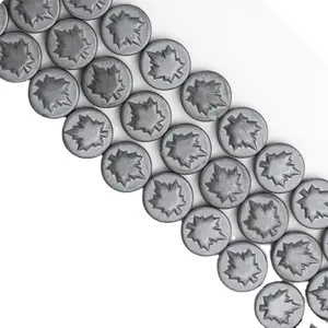 2024 wholesale 10 mm coin shape hematite precious stone beads bulk sale hematite gemstone for bracelet necklace earring making
