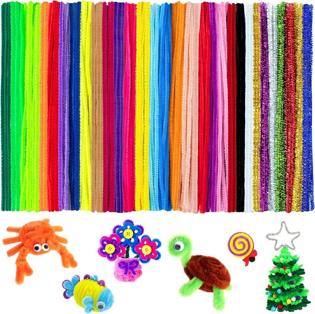 Extra Plain Chenille Stems Value Material Pack High-Capacity Pipe Cleaner Base More Basic Stems for Economical Crafting