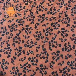 도매 부드러운 느낌 폴리 에스테르 패브릭 허리 꽃 한국 실크 일반 인쇄 여성용 드레스 블라우스