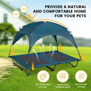 Cama para perros elevada de refrigeración portátil para exteriores con tienda extraíble para acampar, senderismo, viajes a la playa, cómodo lugar de descanso para mascotas - Product Image 2