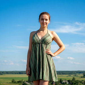 Vestido de Algodón Estilo Boho 2026, Largo hasta la Rodilla, para Mujer, Elegante, Multicolor, Estilo Mexicano Tradicional, Transpirable - Product Image 1