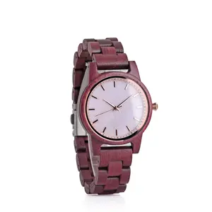 Wooden quarts watch for women olive natural wood shell dial manufacture customized charm beautiful OEM