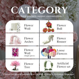 وردي ونفس الطفل قوس زهرة اصطناعية واقعية عمود الأزهار ديكور الكلمة لحفلات الزفاف عيد ميلاد اقتراح الخطوبة - Product Image 5