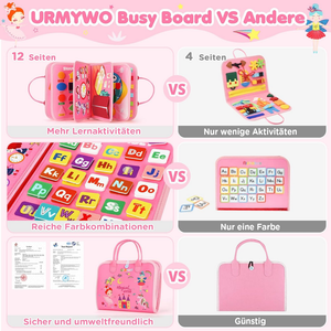 10 pages portable montessori jouet feutre tissu polyester occupé activité conseil pour enfant en bas âge moteur cognitif compétence voyage voiture avion - Product Image 4