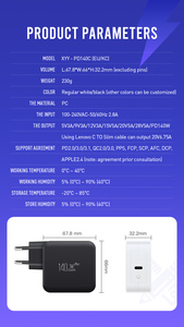 Adaptateur secteur universel <span class=keywords><strong>prise</strong></span> murale AU EU UK US, type C USB C PD3.1 Gan chargeur rapide 140W pour ordinateur portable Apple <span class=keywords><strong>MacBook</strong></span> <span class=keywords><strong>Pro</strong></span> - Product Image 3