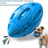 Jouet pour chien de rugby en caoutchouc mignon roman résistant aux morsures molaire sonnant anti-ennui extérieur interactif