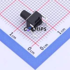 YTS1R0012HBT00 Tactile Switch Through hole Component (THT),6x6mm Switch Single Pole Single Throw Round Button 2.5N Through Hole - Product Image 2