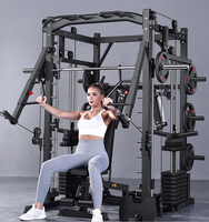 Station de musculation multifonction unisexe Smith Machine Cable Crossover pour haltérophilie musculation entraînement sportif