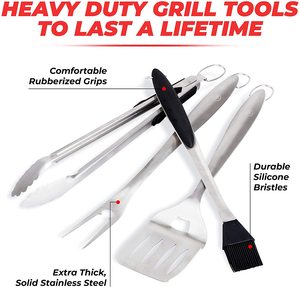 Juego de Utensilios para Asar de Acero Inoxidable Resistente al Calor, Estilo Coreano, de Alta Resistencia, con Mango Largo, 4 Piezas, para Uso en Exteriores, Venta Caliente en Alibaba - Product Image 2