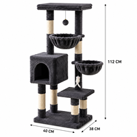 Arbre à chat interactif multi-niveaux moderne en peluche du fabricant