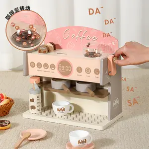 Hot Selling Wooden Coffee Machine Toy Coffee Wood Toy Simulation Wooden Coffee Machine