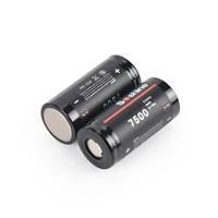 2 Paket Baterai Soshine NCR 32650, 3.7v 7500mAh 15A Baterai Isi Ulang Flat Top