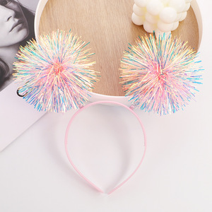 Diadema Infantil con <span class=keywords><strong>Bolas</strong></span> Metálicas Brillantes y Coloridas, Accesorios para el Cabello, para Fiestas y Actuaciones, Personalizada con Láser, Shengpeng - Product Image 4