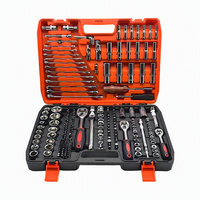 Kit d'outils automobile professionnel en acier au carbone de 216 pièces pour atelier de réparation de véhicules (clés à douilles et clés métriques)