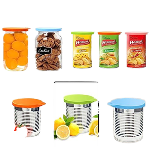 LifeTop BPA Free Universal <span class=keywords><strong>Silicone</strong></span> <span class=keywords><strong>Pet</strong></span> Food pode capas com colher 3 tamanhos padrão Tampas elásticas para cães e gatos Tigelas de comida - Product Image 3