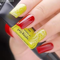12 couleurs 8ml vernis à ongles Gel estampage noir blanc timbre impression huile UV Gel laque tremper vernis pour Nail Art estampage