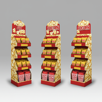 Présentoir de popcorn moderne personnalisé en carton sur pied pour magasin de détail avec option d'impression personnalisée