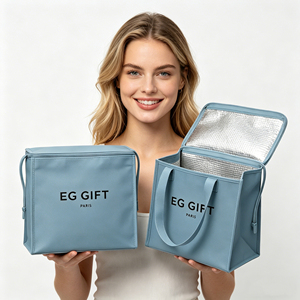 Bolsa Térmica Grande para Entrega de Alimentos, Bolsa de Transporte Aislada de Lona de Algodón para Alimentos - Product Image 2