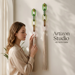 งานประติมากรรมติดผนังรูปทรงโซ่เรซิ่นกันน้ำจาก Artizon Studio ของตกแต่งบ้านสไตล์ศิลปะ รูปทรงไม่สม่ำเสมอ งานหล่อทำมือ สีสันสดใส - Product Image 1