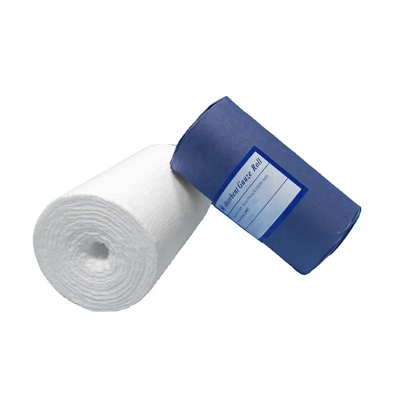 ISO CE Surgical Absorbent Cotton Gauze Roll Wool Roll Absorbent White Polyester Gauze Jumbo Roll