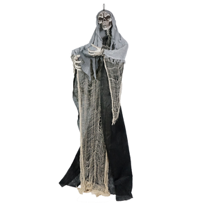Ruang hantu Halloween, ruang hantu pesta horor, prop kacamata aksi langsung kerangka bercahaya dengan jubah - Product Image 4
