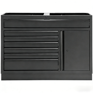 Armoire de rangement en métal noir avec portes, idées de rangement pour garage et solution de rangement de bureau - Product Image 1
