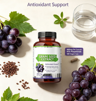 Emballage OEM, 180 capsules d'extrait de pépins de raisin, 400 mg, soutien antioxydant, santé immunitaire, complément alimentaire à base de plantes