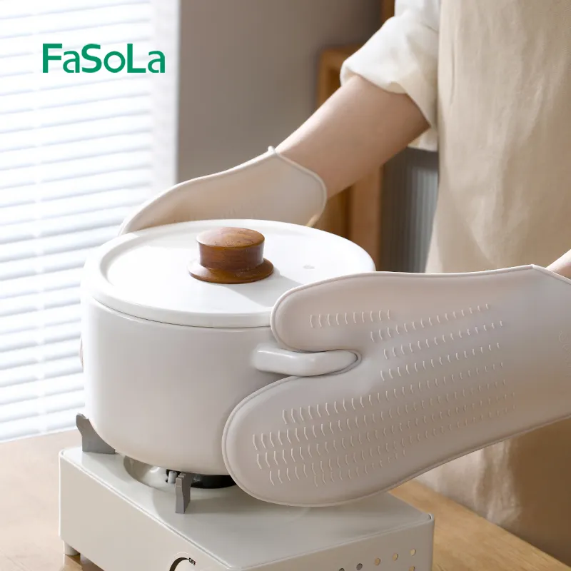 FaSoLa 1PC gant de four en Silicone étanche porte-Pot résistant à la chaleur gant de four Flexible cuisine cuisson gant antidérapant manique
