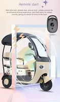 Tricycle électrique 3 places avec auvent pare-soleil, démarrage à distance, antivol, scooter familial, batterie au plomb 60V 72V double usage