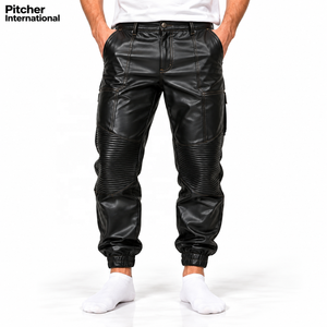 Pantalones de moto personalizados en cuero vacuno con paneles reforzados en las rodillas para marcas de moda inspiradas en el motociclismo. - Product Image 1