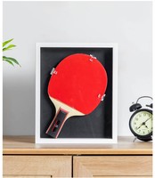 Vitrine de présentation pour raquette de ping-pong 2026, 3 couleurs, en bois massif, avec verre transparent, pour objets sportifs