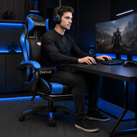 Chaise de gaming ergonomique AOR en cuir PU, dossier haut, réglable, pivotante, avec base oscillante et vérin à gaz 3 positions, idéale pour le bureau et le gaming.