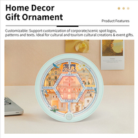 Aimant de réfrigérateur créatif en papier 3D découpé à l'induction, motif monument de Macao, avec veilleuse LED, décoration pour réfrigérateur
